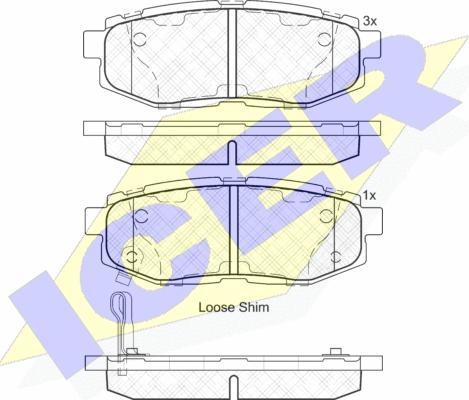 Icer 182088 - Тормозные колодки, дисковые, комплект autospares.lv