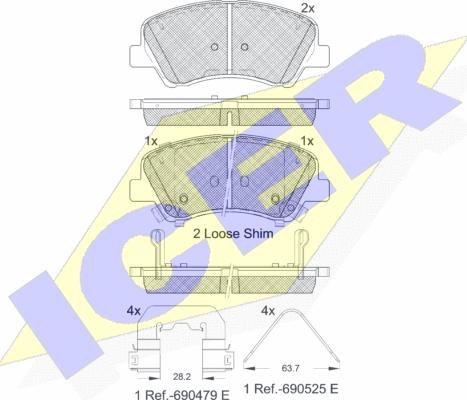 Icer 182035-233 - Тормозные колодки, дисковые, комплект autospares.lv