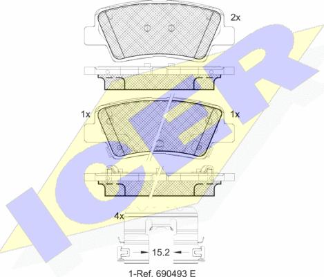 Icer 182036-066 - Тормозные колодки, дисковые, комплект autospares.lv