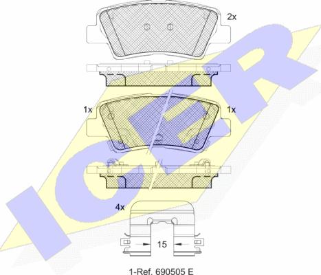 Icer 182036-208 - Тормозные колодки, дисковые, комплект autospares.lv