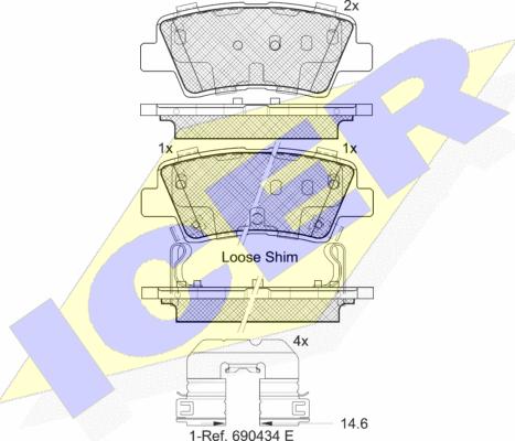 Icer 182036-203 - Тормозные колодки, дисковые, комплект autospares.lv