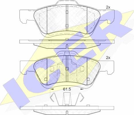 Icer 182030 - Тормозные колодки, дисковые, комплект autospares.lv