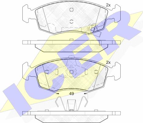 Icer 182032 - Тормозные колодки, дисковые, комплект autospares.lv