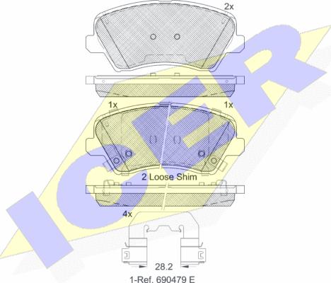 Icer 182029-234 - Тормозные колодки, дисковые, комплект autospares.lv