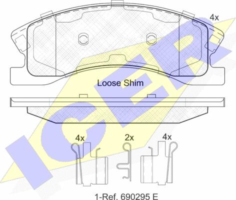 Icer 182075 - Тормозные колодки, дисковые, комплект autospares.lv