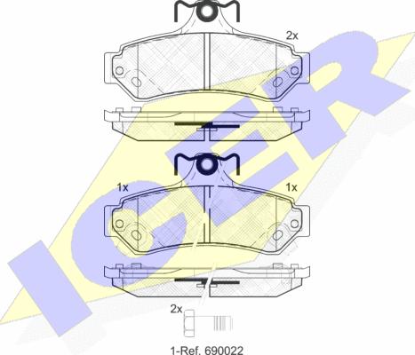 Icer 182078 - Тормозные колодки, дисковые, комплект autospares.lv