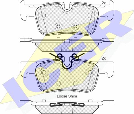 Icer 182193 - Тормозные колодки, дисковые, комплект autospares.lv