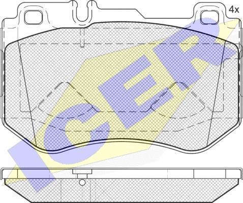 Icer 182197 - Тормозные колодки, дисковые, комплект autospares.lv