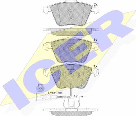 Icer 182148 - Тормозные колодки, дисковые, комплект autospares.lv