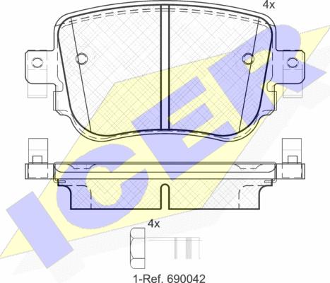 Icer 182152 - Тормозные колодки, дисковые, комплект autospares.lv