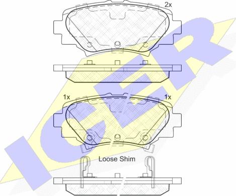 Icer 182169 - Тормозные колодки, дисковые, комплект autospares.lv