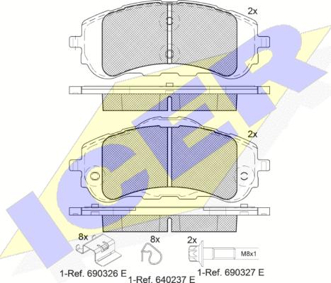 Icer 182160 - Тормозные колодки, дисковые, комплект autospares.lv