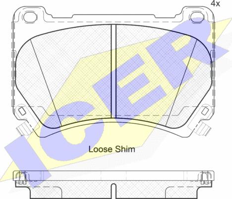 Icer 182163 - Тормозные колодки, дисковые, комплект autospares.lv