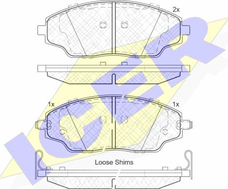 Icer 182167 - Тормозные колодки, дисковые, комплект autospares.lv