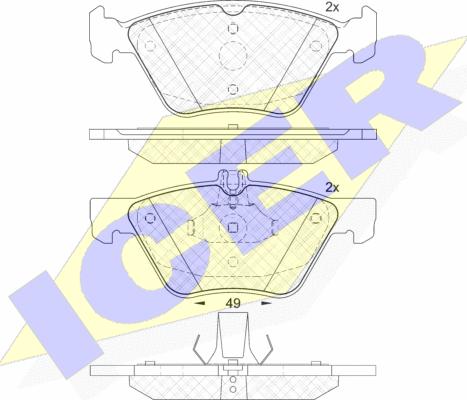 Icer 182114 - Тормозные колодки, дисковые, комплект autospares.lv