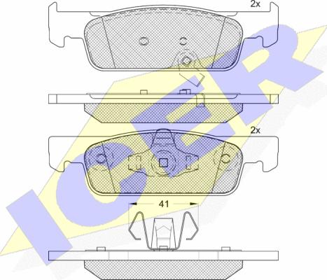 Icer 182115-208 - Тормозные колодки, дисковые, комплект autospares.lv