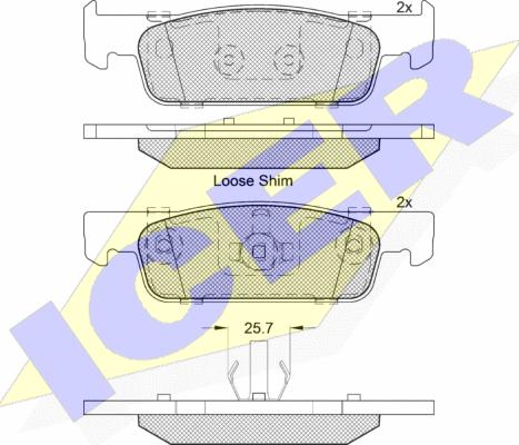 Icer 182115-203 - Тормозные колодки, дисковые, комплект autospares.lv