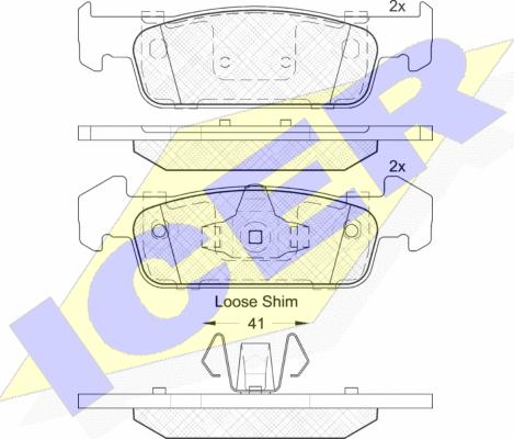 Icer 182115-202 - Тормозные колодки, дисковые, комплект autospares.lv