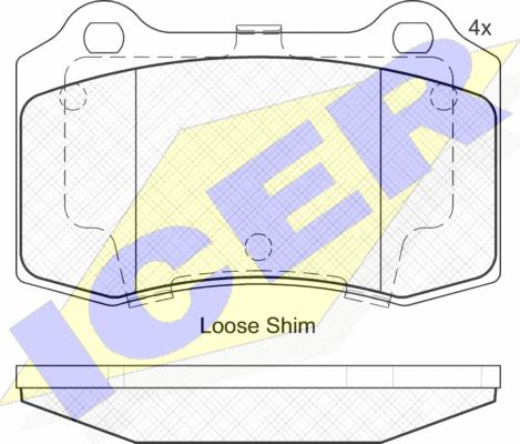 Icer 182117 - Тормозные колодки, дисковые, комплект autospares.lv