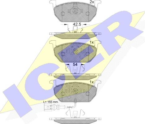 Icer 182189 - Тормозные колодки, дисковые, комплект autospares.lv