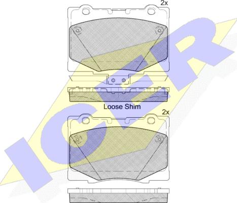 Icer 182184 - Тормозные колодки, дисковые, комплект autospares.lv