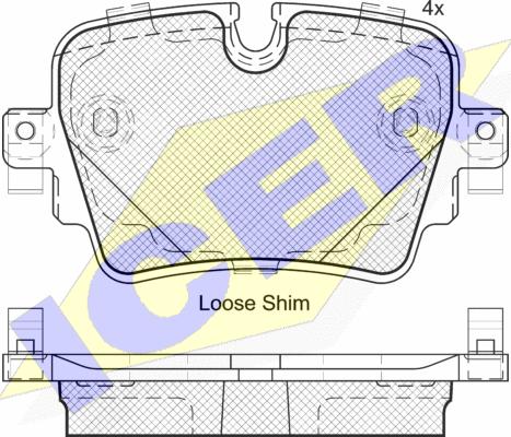 Icer 182186 - Тормозные колодки, дисковые, комплект autospares.lv