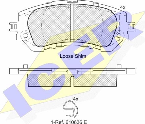 Icer 182180 - Тормозные колодки, дисковые, комплект autospares.lv