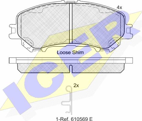 Icer 182181-200 - Тормозные колодки, дисковые, комплект autospares.lv