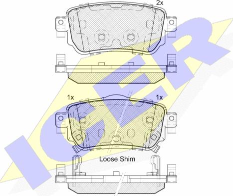 Icer 182188 - Тормозные колодки, дисковые, комплект autospares.lv