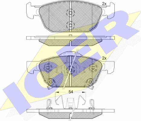 Icer 182183 - Тормозные колодки, дисковые, комплект autospares.lv