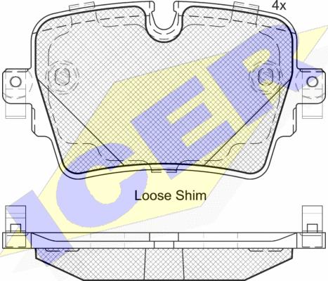 Icer 182187 - Тормозные колодки, дисковые, комплект autospares.lv