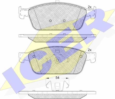 Icer 182134 - Тормозные колодки, дисковые, комплект autospares.lv