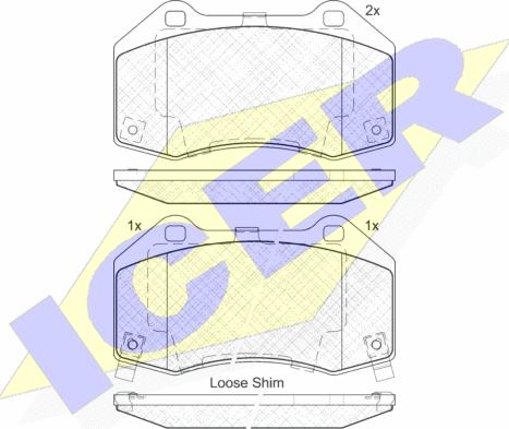 Icer 182132 - Тормозные колодки, дисковые, комплект autospares.lv