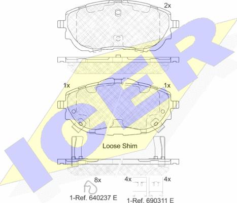 Icer 182129 - Тормозные колодки, дисковые, комплект autospares.lv