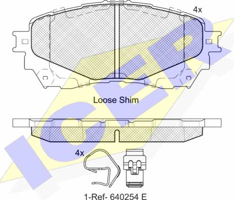 Icer 182126 - Тормозные колодки, дисковые, комплект autospares.lv