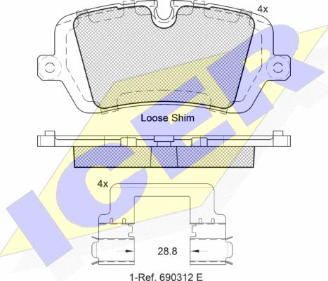 Icer 182120 - Тормозные колодки, дисковые, комплект autospares.lv