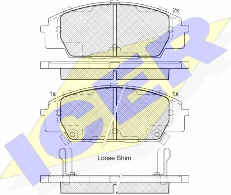 Icer 182179 - Тормозные колодки, дисковые, комплект autospares.lv