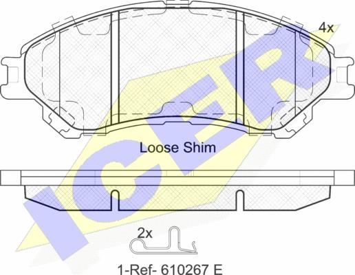 Icer 182175 - Тормозные колодки, дисковые, комплект autospares.lv