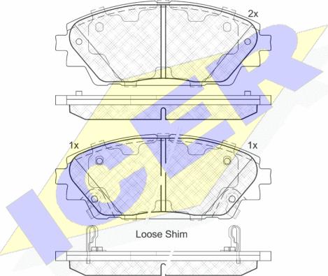 Icer 182171 - Тормозные колодки, дисковые, комплект autospares.lv