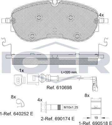 Icer 182391 - Тормозные колодки, дисковые, комплект autospares.lv