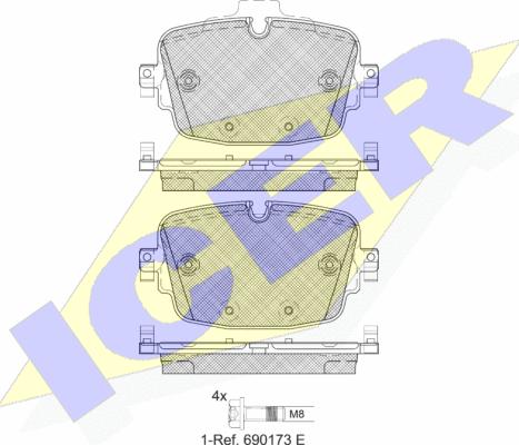 Icer 182341 - Тормозные колодки, дисковые, комплект autospares.lv