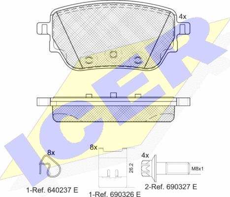 Icer 182353 - Тормозные колодки, дисковые, комплект autospares.lv