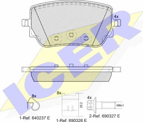 Icer 182352 - Тормозные колодки, дисковые, комплект autospares.lv