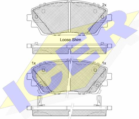 Icer 182364 - Тормозные колодки, дисковые, комплект autospares.lv