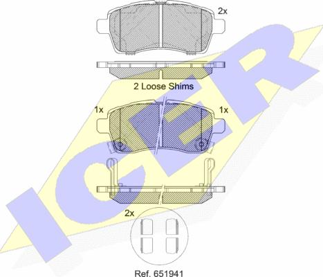 Icer 182305 - Тормозные колодки, дисковые, комплект autospares.lv