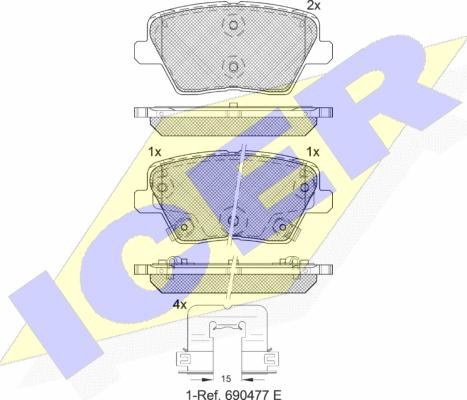 Icer 182318 - Тормозные колодки, дисковые, комплект autospares.lv