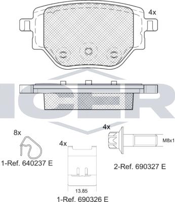 Icer 182384 - Тормозные колодки, дисковые, комплект autospares.lv