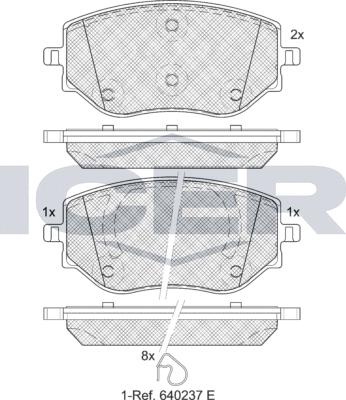 Icer 182383 - Тормозные колодки, дисковые, комплект autospares.lv