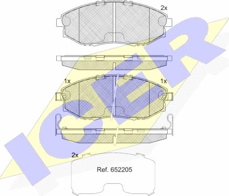 Icer 182336 - Тормозные колодки, дисковые, комплект autospares.lv