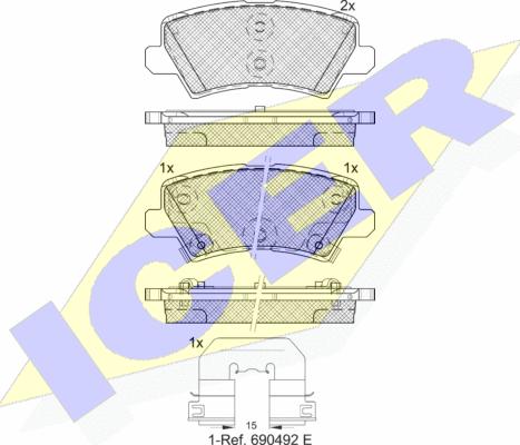 Icer 182330 - Тормозные колодки, дисковые, комплект autospares.lv